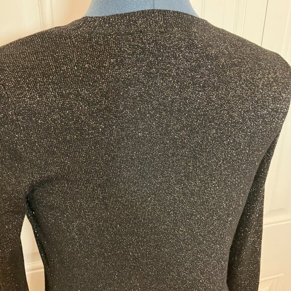 LOFT Shimmer Sweater Dress Black with Metallic Size S - Picture 4 of 6